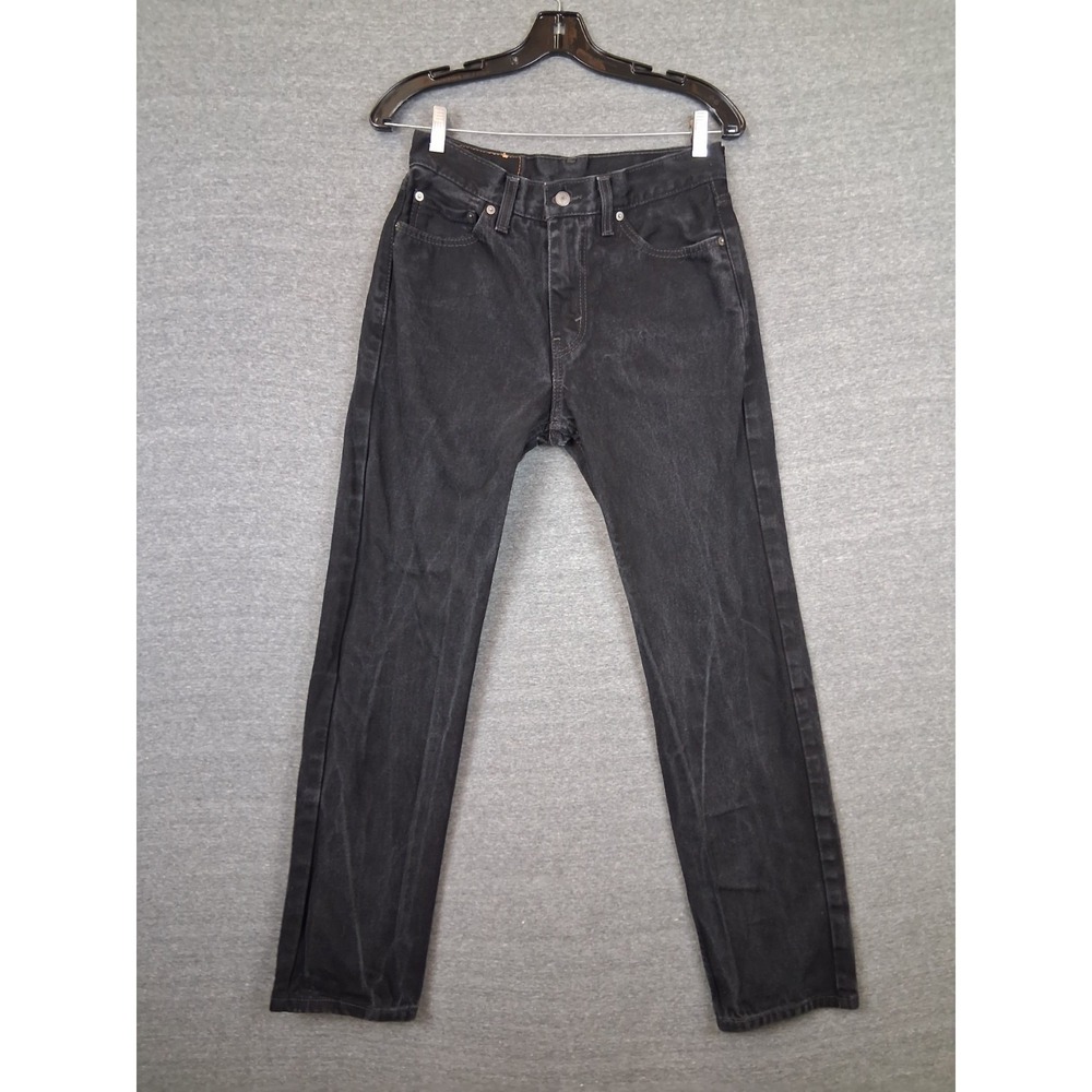 Levis Mens‎ Jeans 30x32 Black Denim 505 Straight Regular Fit Classic Streetwear
